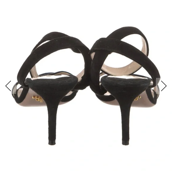 PRADA Black Stiletto slingback Heel Sandals - Picture 5 of 5